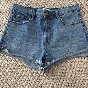 💙 EUC Abercrombie & Fitch Blue Jean Shorts with Raw Hem